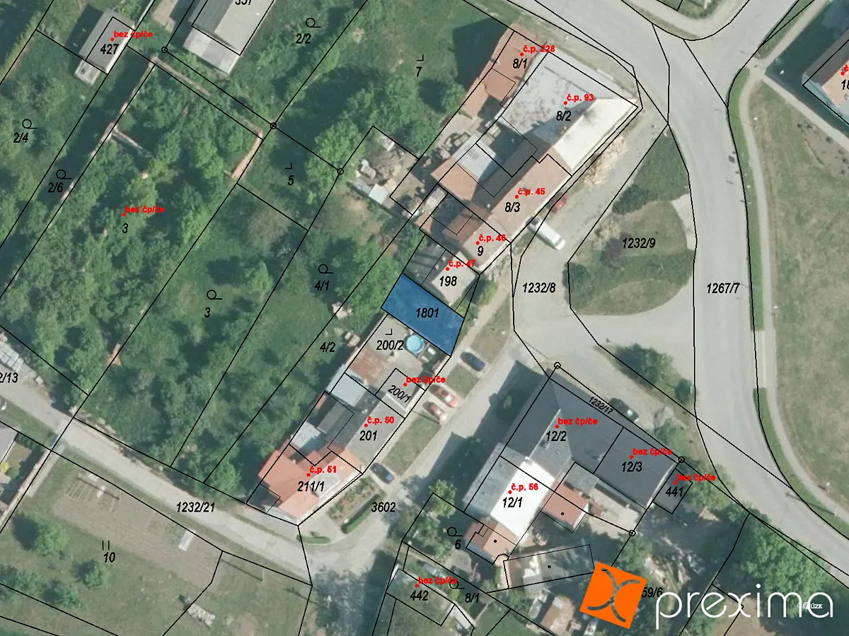 Prodej podílu 1/2 stavebního pozemku 50 m²